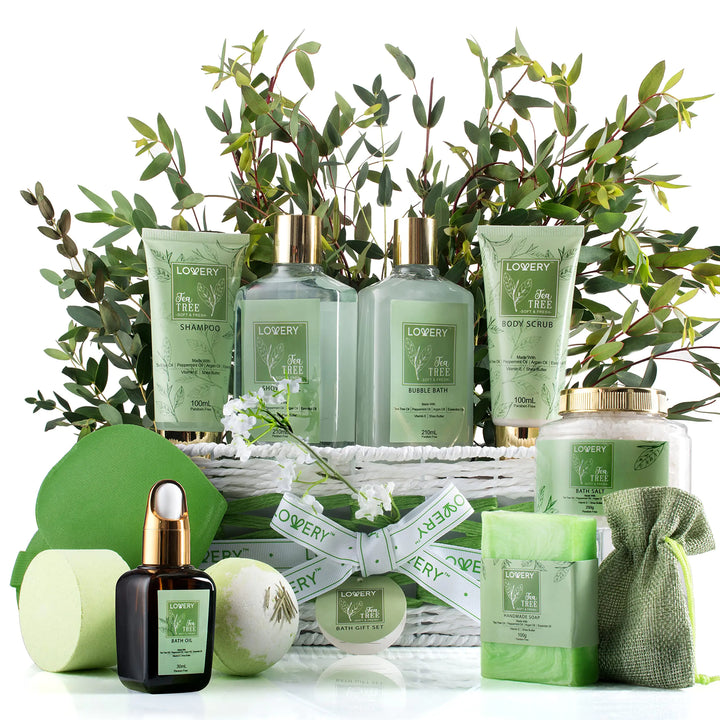 Tea Tree Mint Bath Set – 15pc Spa Gift for Any Special Occasion