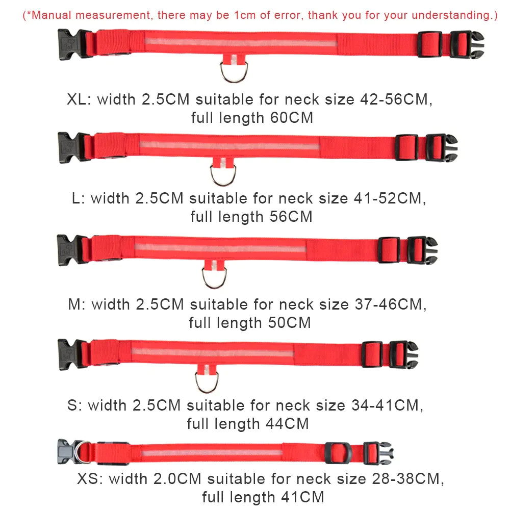 Glowing Safety Dog Collar with LED