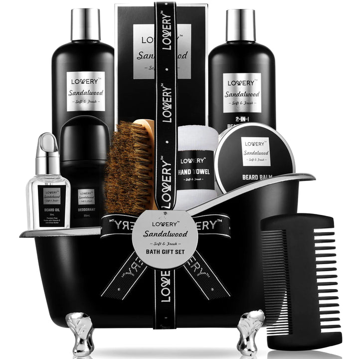 Beard Care and Body Kit – Sandalwood Spa Gift for Loved One