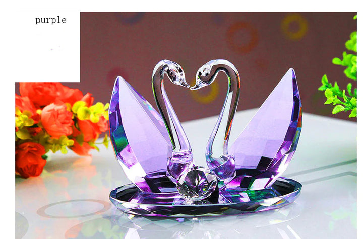 Crystal Swan Figurine - Elegant Decorative Accent