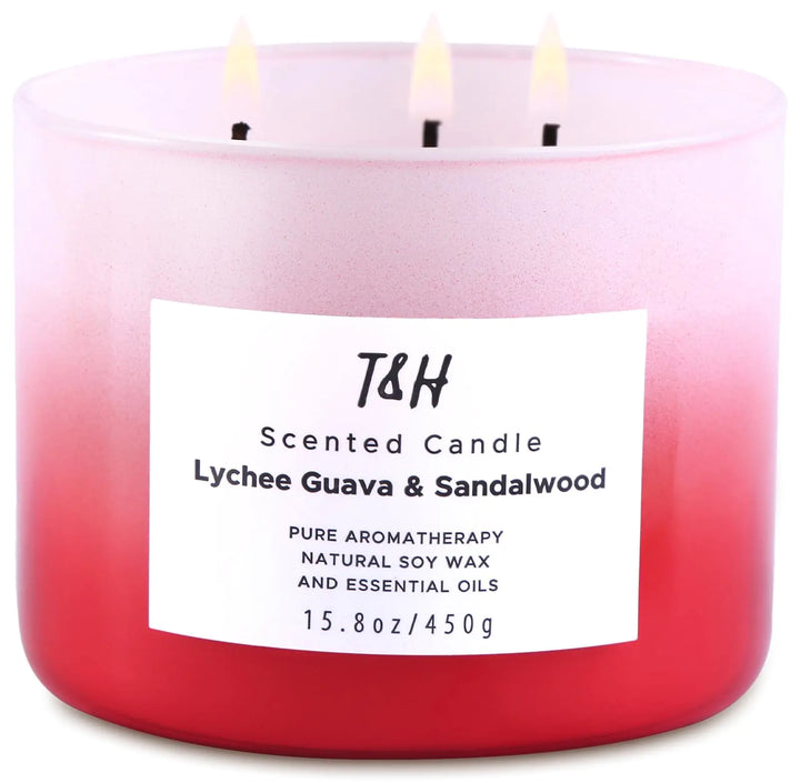 Lychee Guava Sandalwood 3-Wick Soy Candle – 15.8 oz