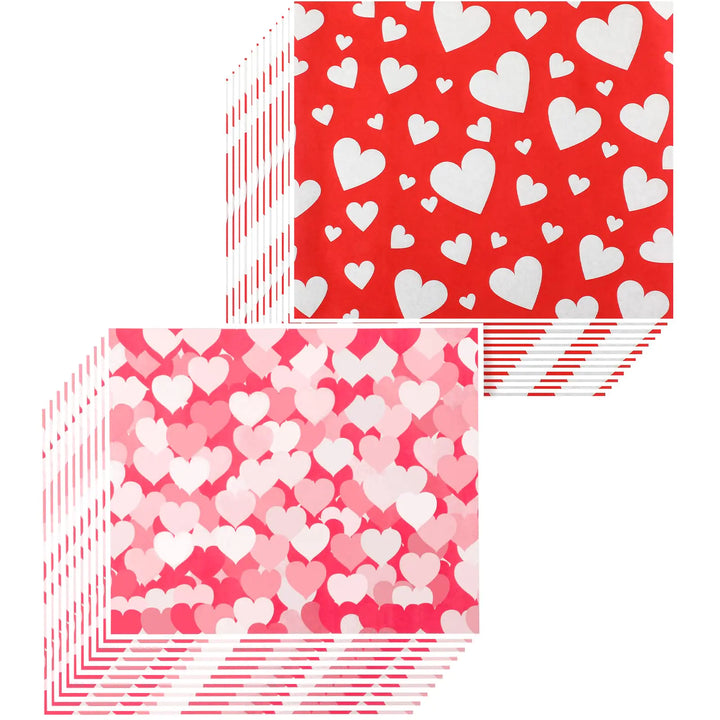 Heart Pattern Wax Paper Sheets – 150 Pack Food Wrap