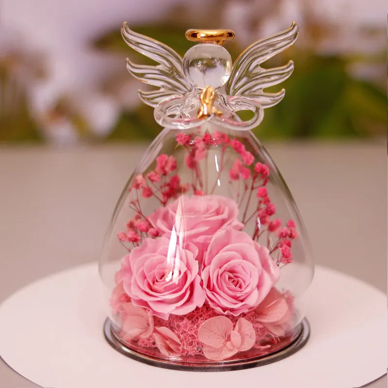 Eternal Rose Gift Box – Angel Glass Cover Decor