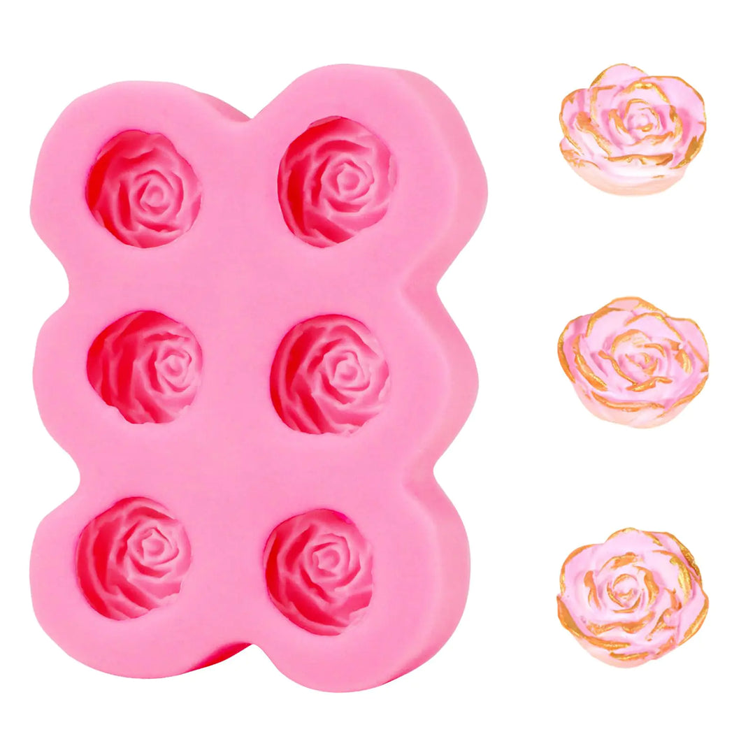 Rose silicone mold tray for chocolate, soap, or ice cubes