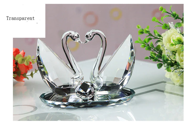 Crystal Swan Figurine - Elegant Decorative Accent