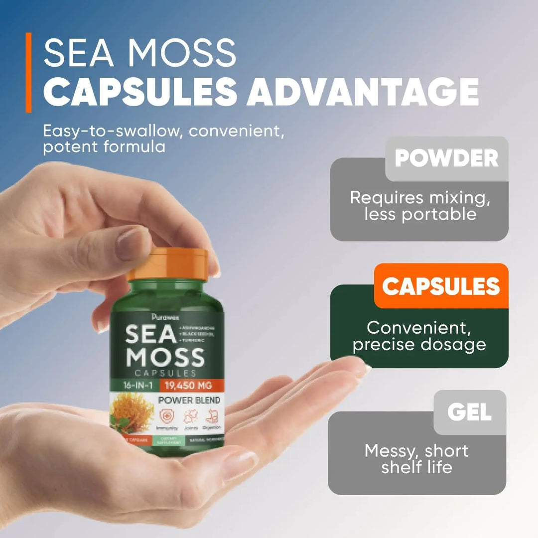 Irish Sea Moss Wellness Capsules: 30-Day Supply (60 Capsules)